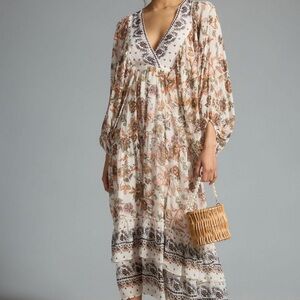 Anthropologie Floral Long Sleeve Dress